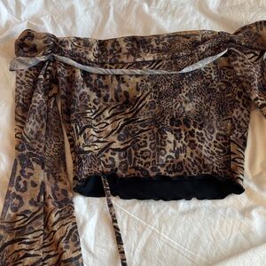 Animal Print Off-Shoulder Top
